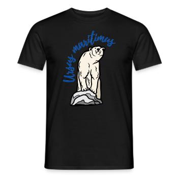 Original polar bear design for adventure lovers - Men's T-Shirt - black - Front - AI Model Male 178 light (178cm)