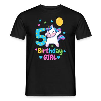5th birthday unicorn - Men's T-Shirt - black - Front - AI Model Male 178 light (178cm)