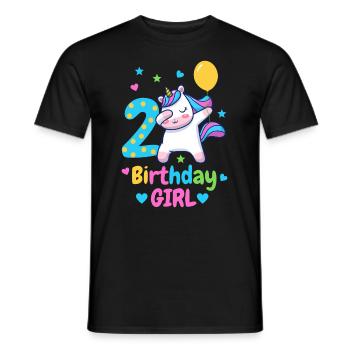2nd birthday unicorn - Men's T-Shirt - black - Front - AI Model Male 178 light (178cm)