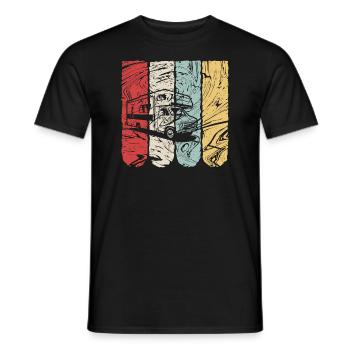 Camping-car Trekking Camping Rétro Cadeau - T-shirt homme - noir - Devant - AI Model Male 178 light (178cm)