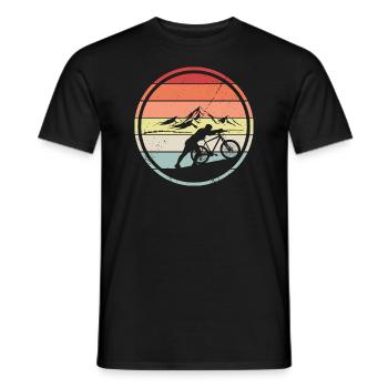 Cyclist Bike Retro Mountain Bike Gift - Men's T-Shirt - black - Front - AI Model Male 178 light (178cm)