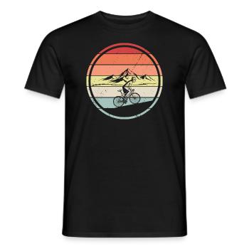 Cyclist Bicycle Retro Road Bike Gift - Men's T-Shirt - black - Front - AI Model Male 178 light (178cm)