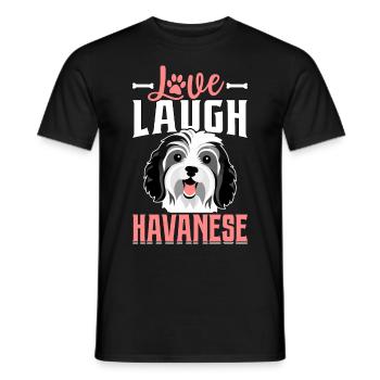 Love Laugh Havanese - Männer T-Shirt - Schwarz - Vorne - AI Model Male 178 light (178cm)