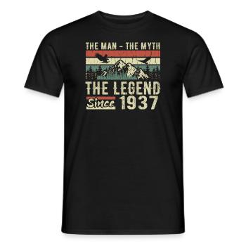 Retro 1937 Vintage - 1937 Geburtstagsgeschenk - Männer T-Shirt - Schwarz - Vorne - AI Model Male 178 light (178cm)
