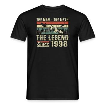 Retro 1998 Vintage - 1998 Birthday Gift - Men's T-Shirt - black - Front - AI Model Male 178 light (178cm)
