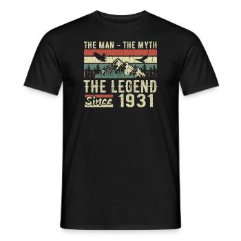 Retro 1931 Vintage - Cadeau D’anniversaire 1931 - T-shirt homme - noir - Devant - AI Model Male 178 light (178cm)