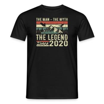 Retro 2020 Vintage - Birthday Gift 2020 - Men's T-Shirt - black - Front - AI Model Male 178 light (178cm)