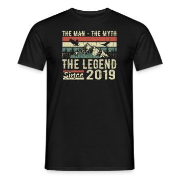 Retro 2019 Vintage - Birthday Gift 2019 - Men's T-Shirt - black - Front - AI Model Male 178 light (178cm)