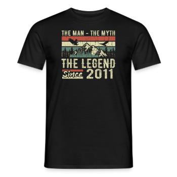 Retro 2011 Vintage - Cadeau D’anniversaire 2011 - T-shirt homme - noir - Devant - AI Model Male 178 light (178cm)