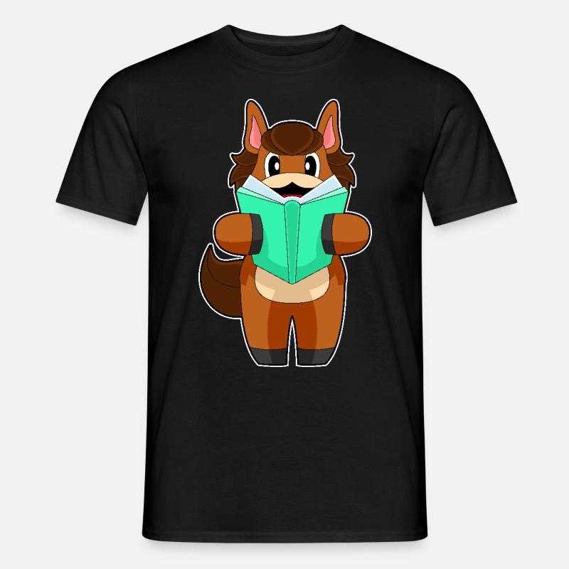 Pferd Buch - Männer T-Shirt - Schwarz