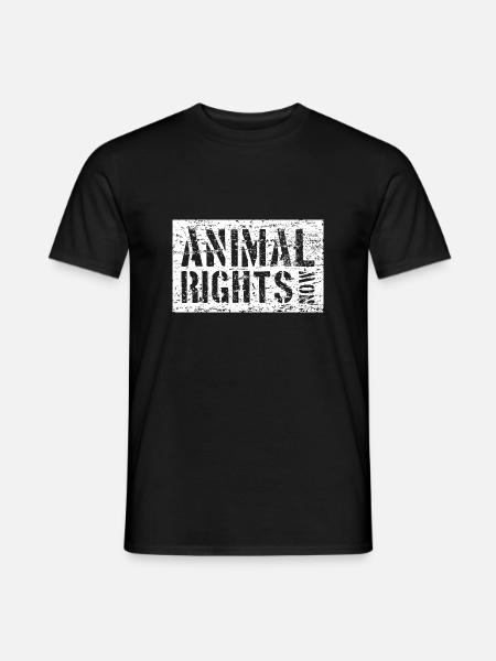 ANIMAL RIGHTS NOW VEGAN - Männer T-Shirt - Schwarz