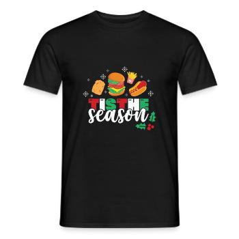 Tis the Season Fastfood Christmas - Men's T-Shirt - black - Front - AI Model Male 178 light (178cm)
