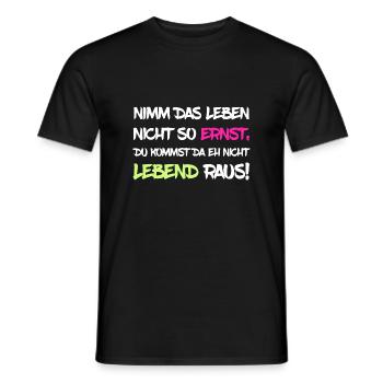 Nimm das Leben nicht so ernst - Männer T-Shirt - Schwarz - Vorne - AI Model Male 178 light (178cm)