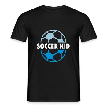 Soccer kid (two halves of football) - Men's T-Shirt - black - Front - AI Model Male 178 light (178cm)