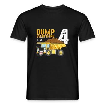Bauwagen 4. Bday Boy 4 Vierjähriger - Männer T-Shirt - Schwarz - Vorne - AI Model Male 178 light (178cm)