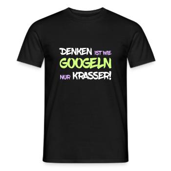 Denken ist wie googeln nur krasser - Männer T-Shirt - Schwarz - Vorne - AI Model Male 178 light (178cm)