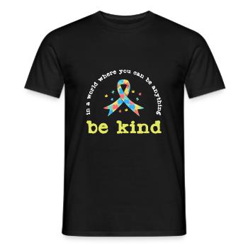 Lustiges Zitat Güte Ribbon Herz Autismus - Männer T-Shirt - Schwarz - Vorne - AI Model Male 178 light (178cm)