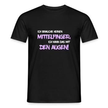Ich brauche keinen Mittelfinger - Männer T-Shirt - Schwarz - Vorne - AI Model Male 178 light (178cm)