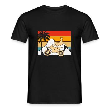 Dirt Bike Rider Retro Sunset - Men's T-Shirt - black - Front - AI Model Male 178 light (178cm)