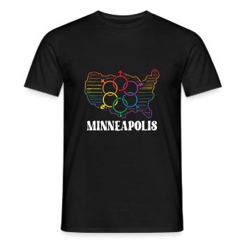 Minneapolis Pride Month Pride Flag LGBT Community - Men's T-Shirt - black - Front - AI Model Male 178 light (178cm)