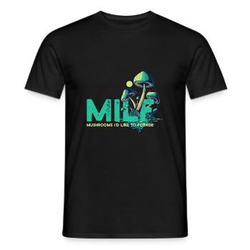 Vintage citation champignons ID comme nourriture - T-shirt homme - noir - Devant - AI Model Male 178 light (178cm)