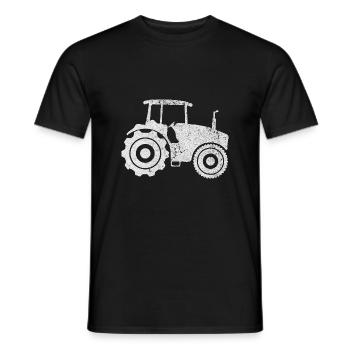 Tractor Silhouette Farmer Grunge Design - Men's T-Shirt - black - Front - AI Model Male 178 light (178cm)