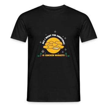 Women's Chicken Nuggets Ugly Christmas - Men's T-Shirt - black - Front - AI Model Male 178 light (178cm)