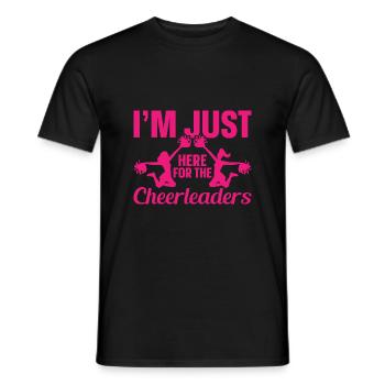 I'm just here for the cheerleaders - Men's T-Shirt - black - Front - AI Model Male 178 light (178cm)