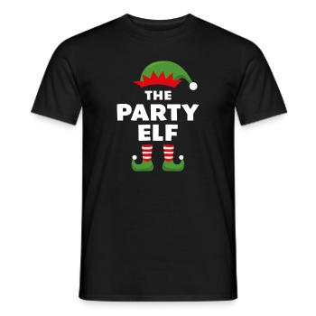 The Party Elf - Men's T-Shirt - black - Front - AI Model Male 178 light (178cm)