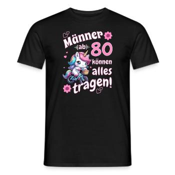 Männer ab 80...Geburtstag Mann 80 lustige Sprüche - Männer T-Shirt - Schwarz - Vorne - AI Model Male 178 light (178cm)
