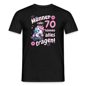 Hommes à partir de 70 ans Homme 70 dictons amusants - T-shirt homme - noir - Devant - AI Model Male 178 light (178cm)