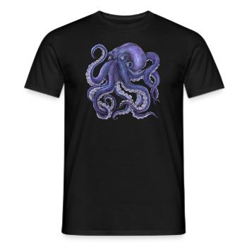Oktopus Kraken Tintenfisch Mythologie Tiefsee Meer - Männer T-Shirt - Schwarz - Vorne - AI Model Male 178 light (178cm)