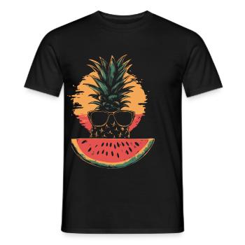 Pineapple and watermelon - Men's T-Shirt - black - Front - AI Model Male 178 light (178cm)