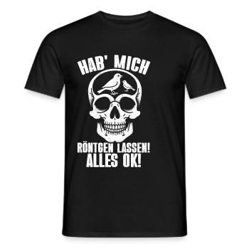 Hab' mich röntgen lassen! Alles ok! Sarkastischer - Männer T-Shirt - Schwarz - Vorne - AI Model Male 178 light (178cm)