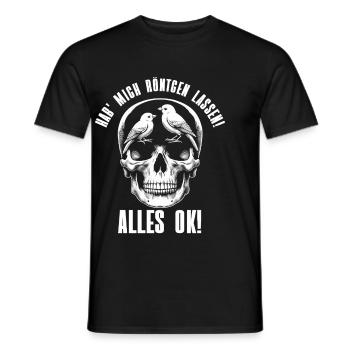 Hab' mich röntgen lassen! Alles ok! Sarkastischer - Männer T-Shirt - Schwarz - Vorne - AI Model Male 178 light (178cm)