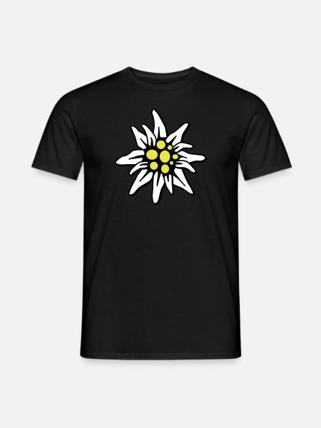 Edelweiss - Männer T-Shirt - Schwarz