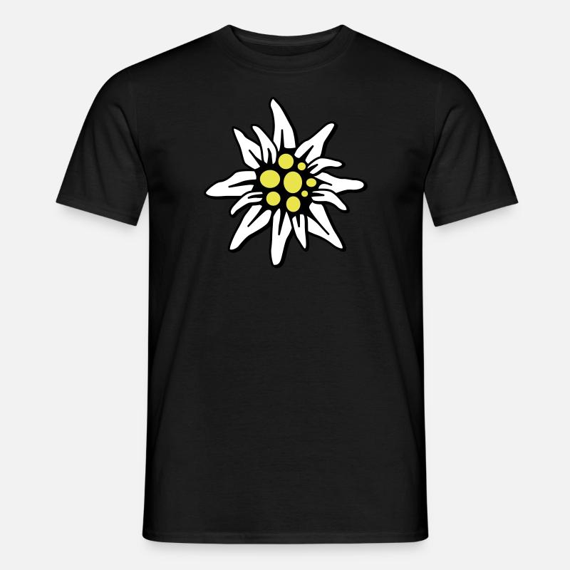 Edelweiss - Männer T-Shirt - Schwarz