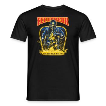 FWD - Feuerwehr - echte Männer die durchs Feuer - Männer T-Shirt - Schwarz - Vorne - AI Model Male 178 light (178cm)