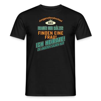 JGA BRAEUTIGAM - Brauer und Mälzer - petrol strong - Männer T-Shirt - Schwarz - Vorne - AI Model Male 178 light (178cm)