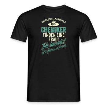 JGA BRAEUTIGAM - Chemiker - Version Auch - petrol - Männer T-Shirt - Schwarz - Vorne - AI Model Male 178 light (178cm)