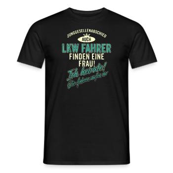 JGA BRAEUTIGAM - LKW Fahrer - Version Auch - - Männer T-Shirt - Schwarz - Vorne - AI Model Male 178 light (178cm)