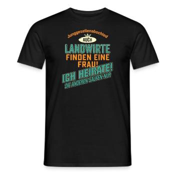 JGA BRAEUTIGAM - Landwirt - petrol strong orange - - Männer T-Shirt - Schwarz - Vorne - AI Model Male 178 light (178cm)