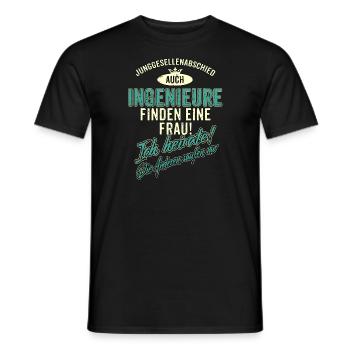 JGA BRAEUTIGAM - Ingenieur - Version Auch - petrol - Männer T-Shirt - Schwarz - Vorne - AI Model Male 178 light (178cm)