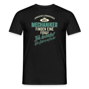 JGA BRAEUTIGAM - Mechaniker - Version Auch - - Männer T-Shirt - Schwarz - Vorne - AI Model Male 178 light (178cm)