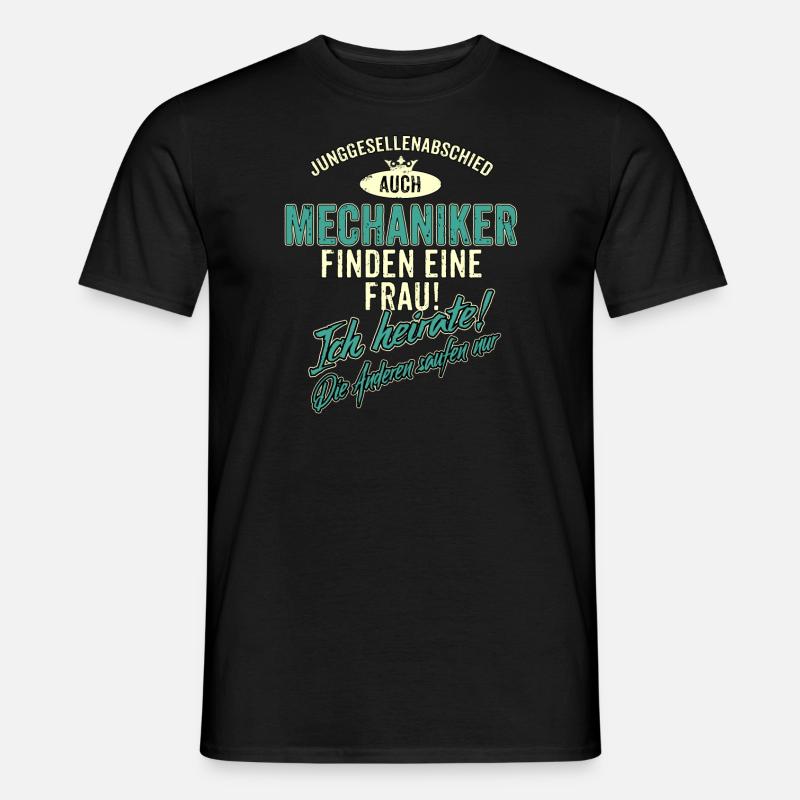 JGA BRAEUTIGAM - Mechaniker - Version Auch - - Männer T-Shirt - Schwarz