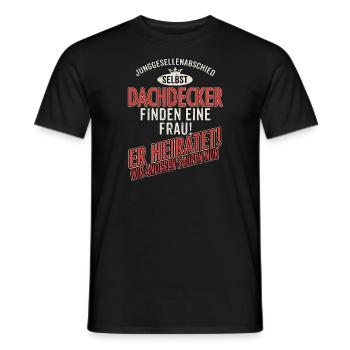 JGA Team - Dachdecker - US clean Style red grey - - Männer T-Shirt - Schwarz - Vorne - AI Model Male 178 light (178cm)