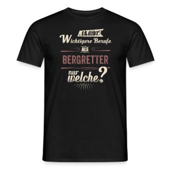 Wichtigere Berufe als - Bergretter - rot retro - - Men's T-Shirt - black - Front - AI Model Male 178 light (178cm)