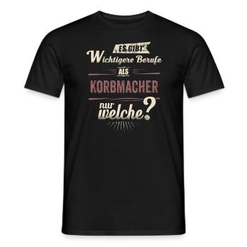 Wichtigere Berufe als - Korbmacher - rot retro - - Men's T-Shirt - black - Front - AI Model Male 178 light (178cm)