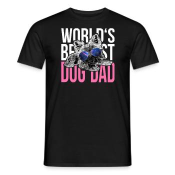Yorkshire Amant de chien> World meilleur chien papa jamais - T-shirt homme - noir - Devant - AI Model Male 178 light (178cm)