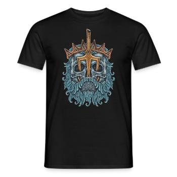 Roi trident crâne - T-shirt homme - noir - Devant - AI Model Male 178 light (178cm)